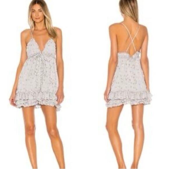 NWOT Majorelle Penny Mini Dress Dusty Purple Floral Ruffle Tie Front XXS - Picture 5 of 7